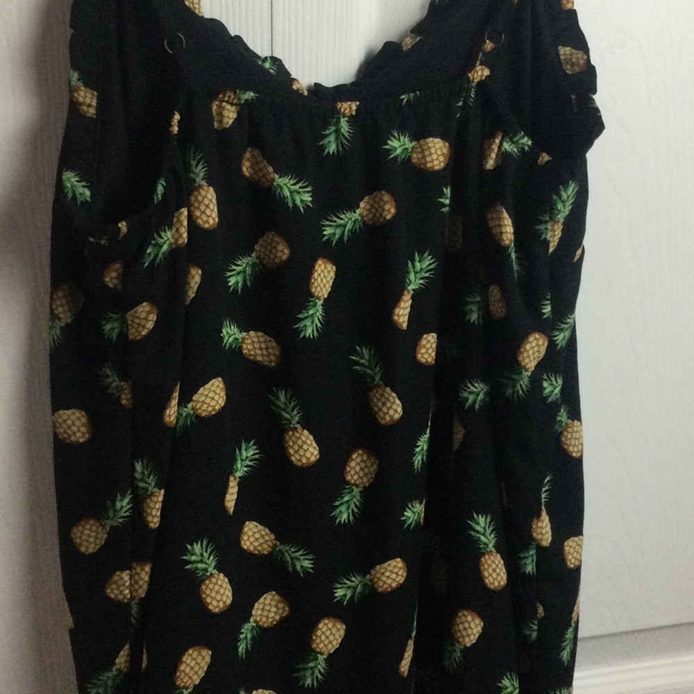 Black Pineapple Print Dress